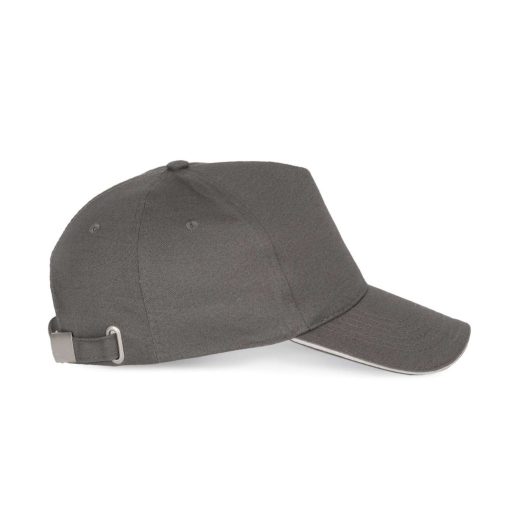 K-UP KP124 5 paneles kontrasztos baseball sapka - slate grey/light grey színben