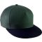 K-UP KP139 5 paneles baseball sapka lapos ellenzővel - forest green/black színben