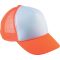 K-UP KP143 5 paneles gyerek kamionos baseball sapka - white/fluorescent orange színben