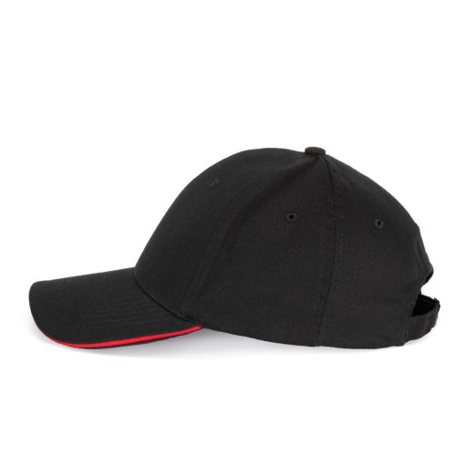 K-UP KP153 6 paneles kontrasztos baseball sapka - black/red színben