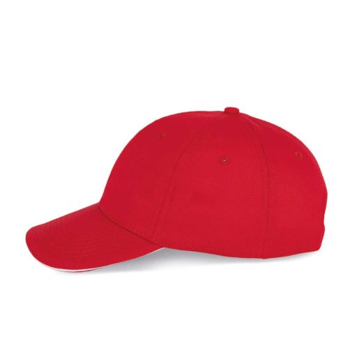 K-UP KP153 6 paneles kontrasztos baseball sapka - red/white színben