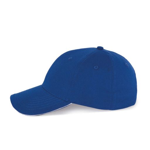 K-UP KP153 6 paneles kontrasztos baseball sapka - royal blue/white színben