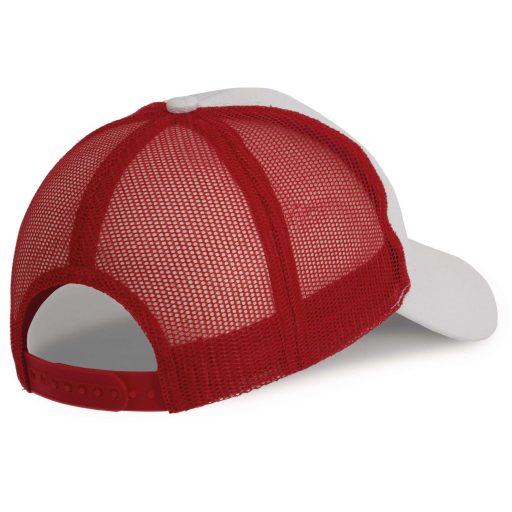 K-UP KP158 6 paneles hálós baseball sapka - white/red színben