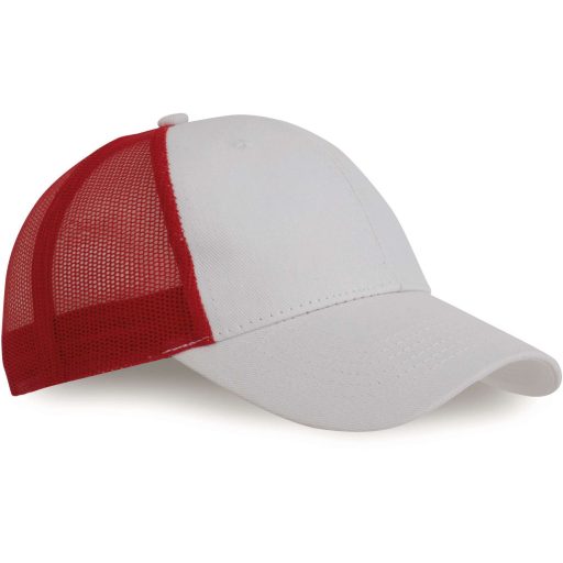 K-UP KP158 6 paneles hálós baseball sapka - white/red színben