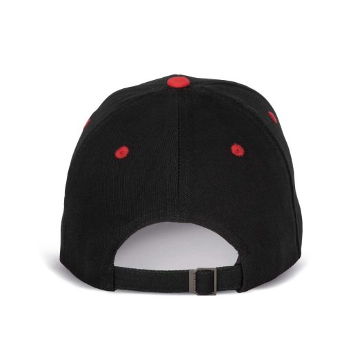 K-UP KP188 6 paneles pamut baseball sapka - black/red színben