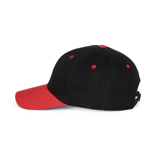K-UP KP188 6 paneles pamut baseball sapka - black/red színben