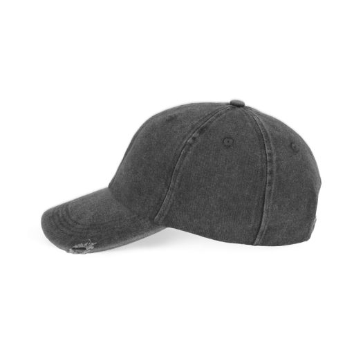 K-UP KP235 6 paneles kopott hatású baseball sapka - washed black színben