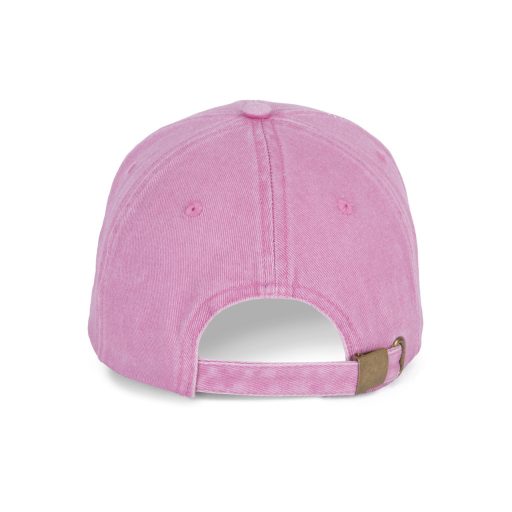 K-UP KP235 6 paneles kopott hatású baseball sapka - washed dark pink színben