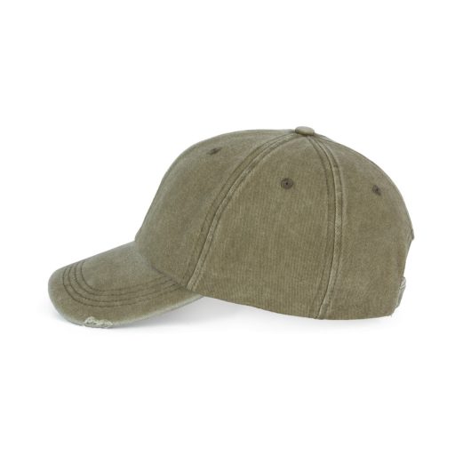 K-UP KP235 6 paneles kopott hatású baseball sapka - washed ivy green színben