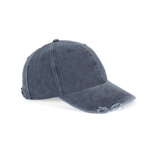 K-UP KP235 6 paneles kopott hatású baseball sapka - washed navy színben