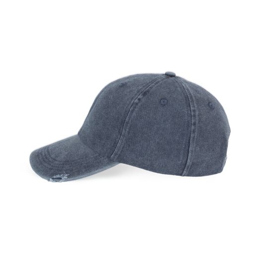 K-UP KP235 6 paneles kopott hatású baseball sapka - washed navy színben