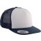K-UP KP911 lapos ellenzős 5 paneles hálós sapka - navy/white/navy színben