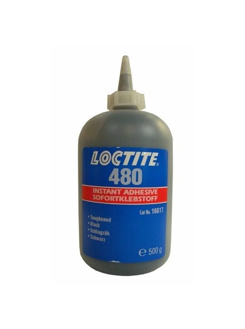 Loctite 480 ütésálló pillanatragasztó fém/fém, fém/gumi és mágnes ragasztásához 500 gr