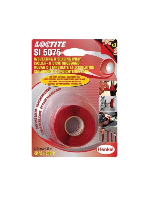 Loctite SI 5075 piros színű önvulkanizáló szilikonszalag 4.27 m