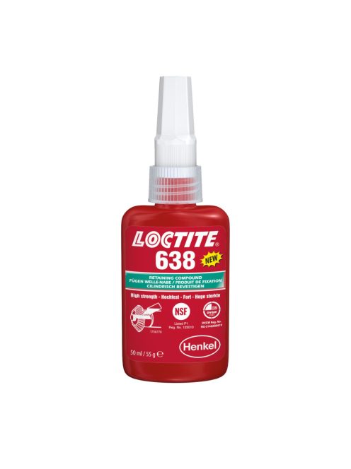 Loctite 638 nagy szilárdásgú hőálló csapágyrögzítő 50 ml kiszerelésben