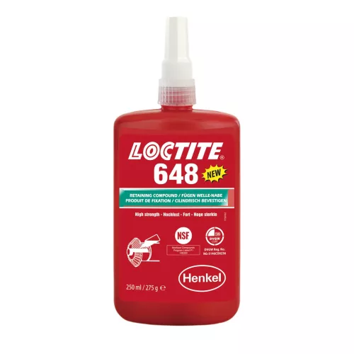Loctite 648 nagy szilárdásgú hőálló csapágyrögzítő 250 ml kiszerelésben