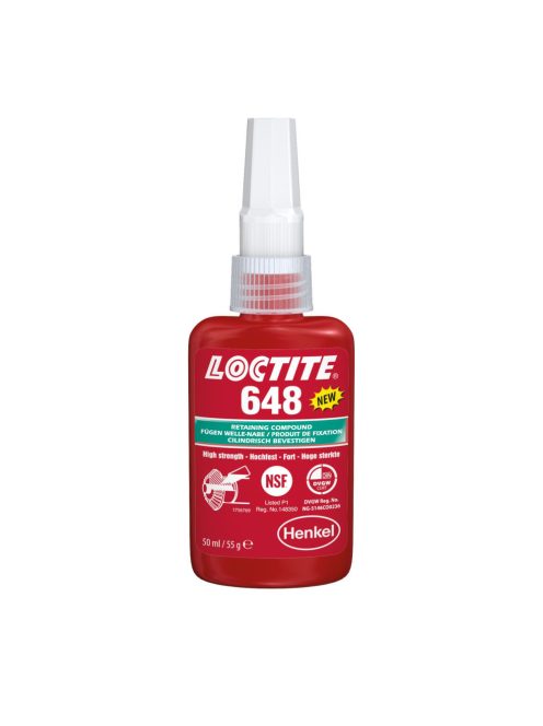 Loctite 648 nagy szilárdásgú hőálló csapágyrögzítő 50 ml kiszerelésben