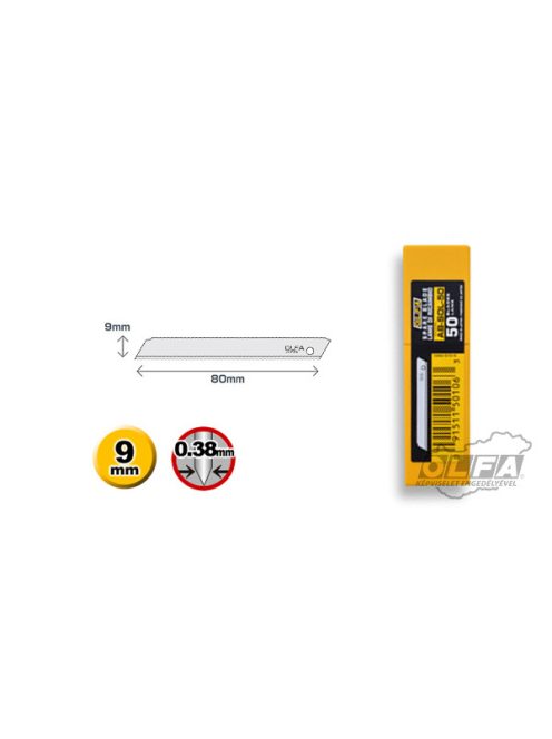 Olfa AB-SOL-50 9 mm-es standard penge (50 db)