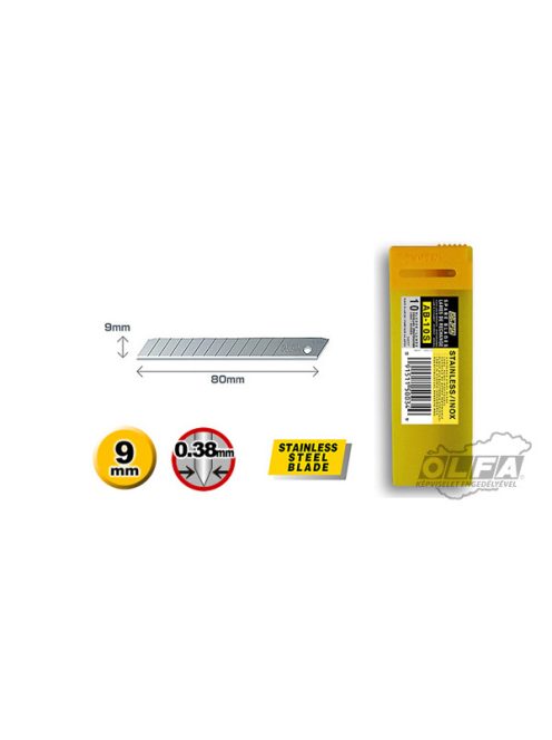 Olfa ASB-10S törhető rozsdamentes penge (10 db)
