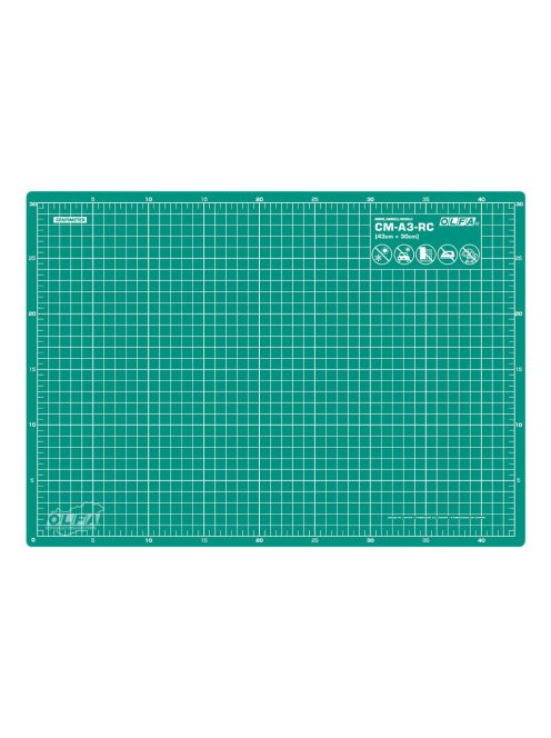 Olfa CM-A3-RC Vágóalátét. 43 x 30 cm-es, 2 mm vastagságú, speciális három rétegű "öngyógyuló"
