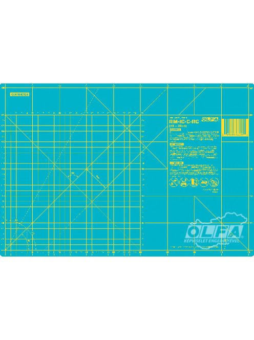 Olfa RM-IC-C-RC/Aqua Vágóalátét. 45 x 30 cm-es, 1,5 mm vastagságú, speciális három rétegű "öngyógyuló"