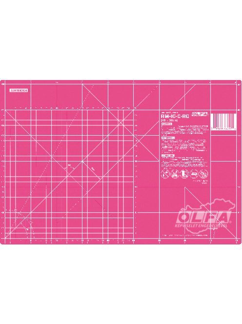 Olfa RM-IC-C-RC/Pink Vágóalátét. 45 x 30 cm-es, 1,5 mm vastagságú, speciális három rétegű "öngyógyuló"