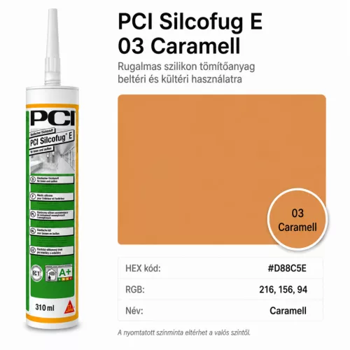 PCI Silcofug E 03 caramel  rugalmas szilikon tömítőanyag beltéri és kültéri használatra 310ml