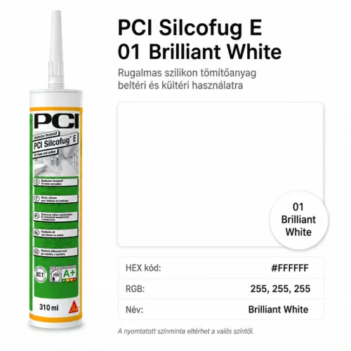PCI Silcofug E 01 brilli.white  rugalmas szilikon tömítőanyag beltéri és kültéri használatra 310ml