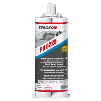   Teroson PU 9225 fekete színű műanyagjavító PU ragasztó, 45 perces, 2x25 ml