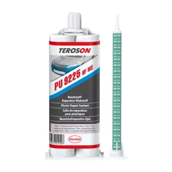   Teroson PU 9225 UF ME szürke színű műanyagjavító PU ragasztó, 45 másodperces, 2x25 ml