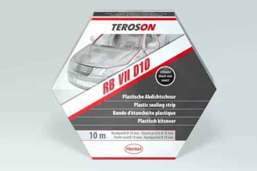 Teroson RB VII D10 fekete színű tömítő szalag, kerek, tartósan formázható, festhető Ø10 mm x 10 m