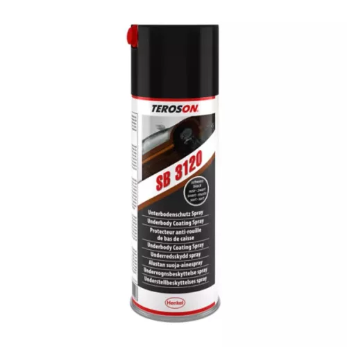 Teroson SB 3120 BK fekete színű alvázvédő spray, gumi-gyanta töltésű 500 ml