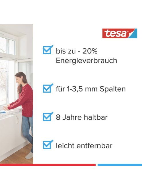 Tesa Ajtó- és ablaktömítő szalag, E profil 25 m x 9 mm