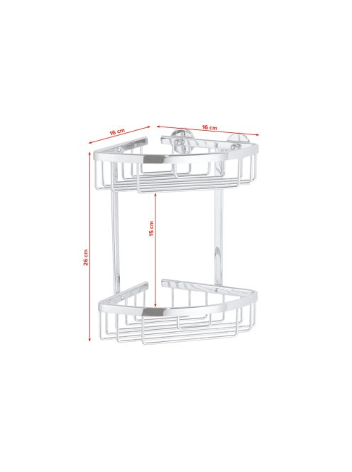 Tesa Aluxx Dupla Sarok Zuhanykosár 260 m x 163 mm
