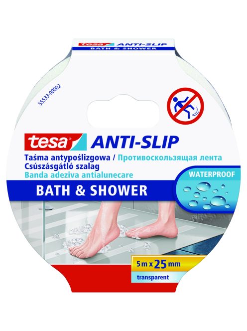 Tesa Fürdőszobai csúszásgátló, átlátszó 5 m x 25 mm