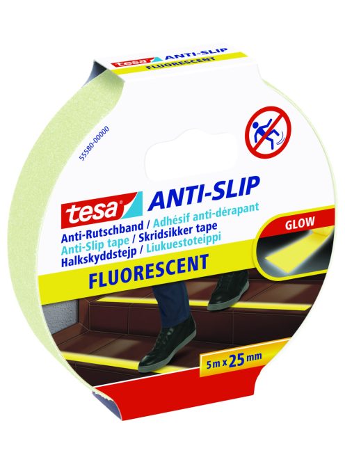 Tesa fényvisszaverő fluoreszkáló öntapadós csúszásgátló szalag 5 m x 25 mm