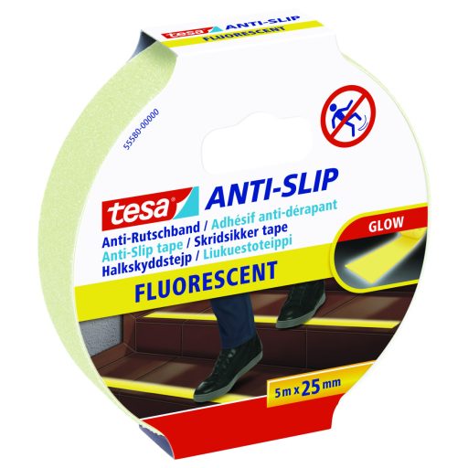 Tesa fényvisszaverő fluoreszkáló öntapadós csúszásgátló szalag 5 m x 25 mm