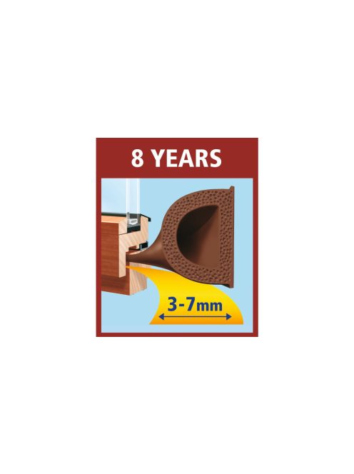 Tesa Ajtó- és ablaktömítő szalag, D profil 100 m x 9 mm