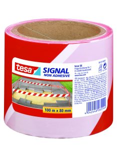 Tesa Kordonszalag piros/fehér 100 m x 80 mm