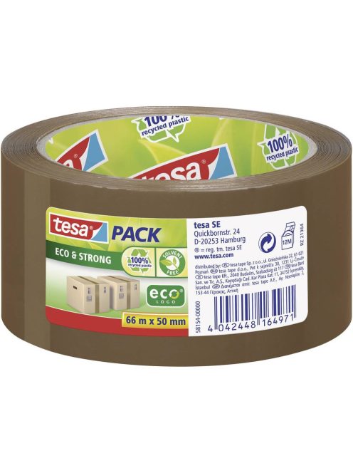 Tesapack Eco&Strong - Csomagolószalag, barna (100% újrahasznosított műanyag) 66 m x 50 mm