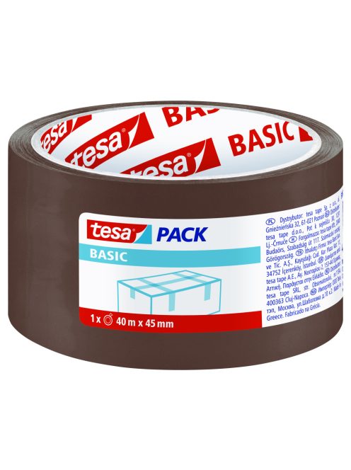 Tesa Basic Csomagolószalag, barna cimkézett 40 m x 45 mm