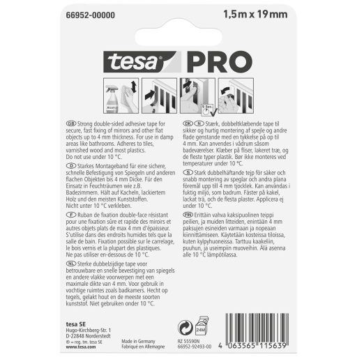 Tesa Mounting PRO rögzítő - tükör 1.5 m x 19 mm