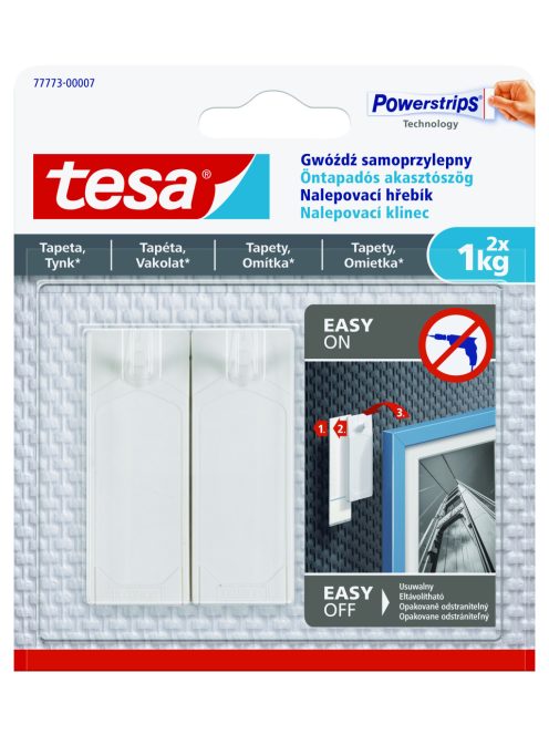 Tesa Öntapadós akasztószög érzékeny felületekhez 2x1kg